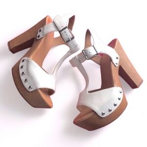 Gianni Bini Studded Leather Block Heels